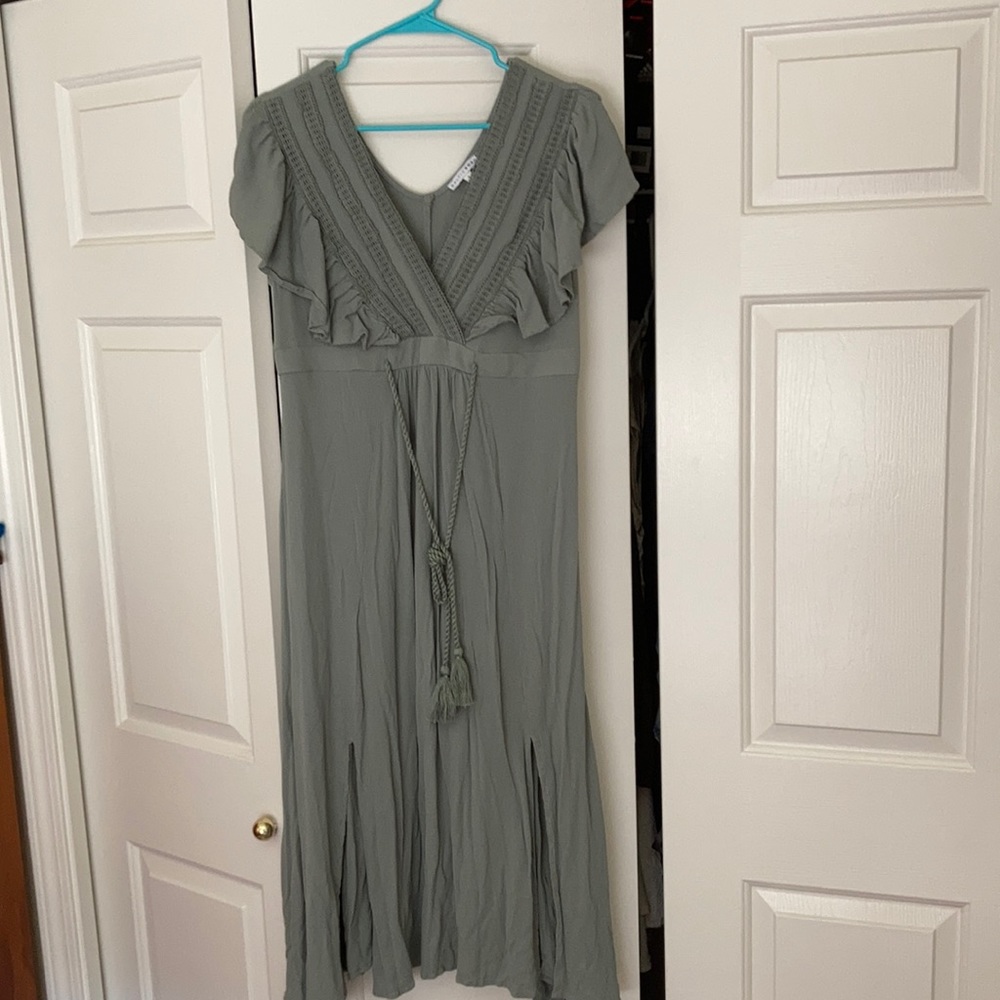 Baltic Born Jennifer Deep V Maxi Dress Sage